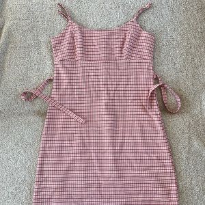 Brandi Melville Pink Plaid Mini Dress